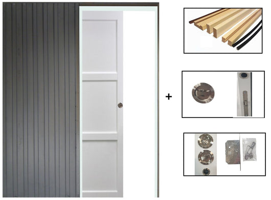 Korya' Bianco 3 pannelli scorrevoli larghezza 73 con sistema a rullo senza maniglia