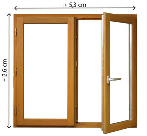Finestra in legno a 2 vetri Altezza 95 X Larghezza 120 (dimensioni del tavolo) senza maniglia