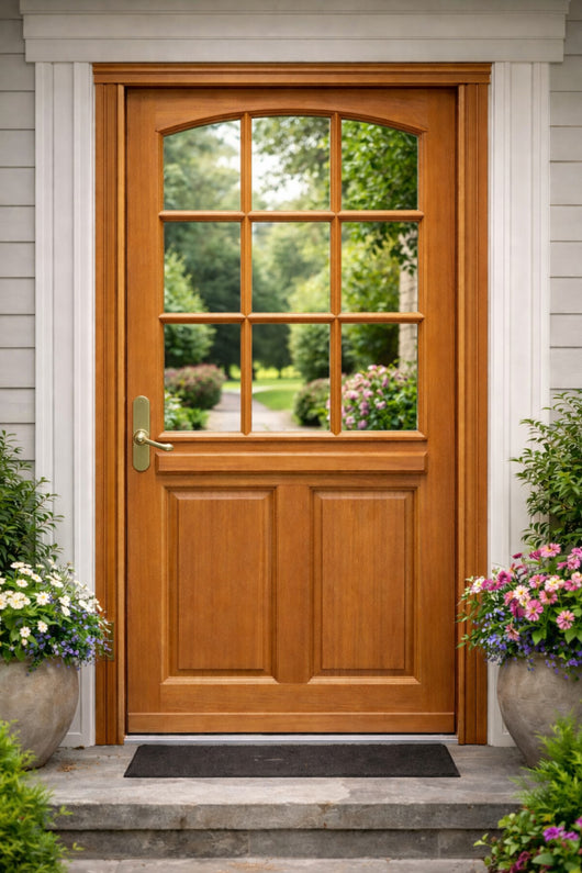 Porta d'ingresso in legno smaltato, Agatha, H, 215xl, 90 p, tavolino destro senza maniglia