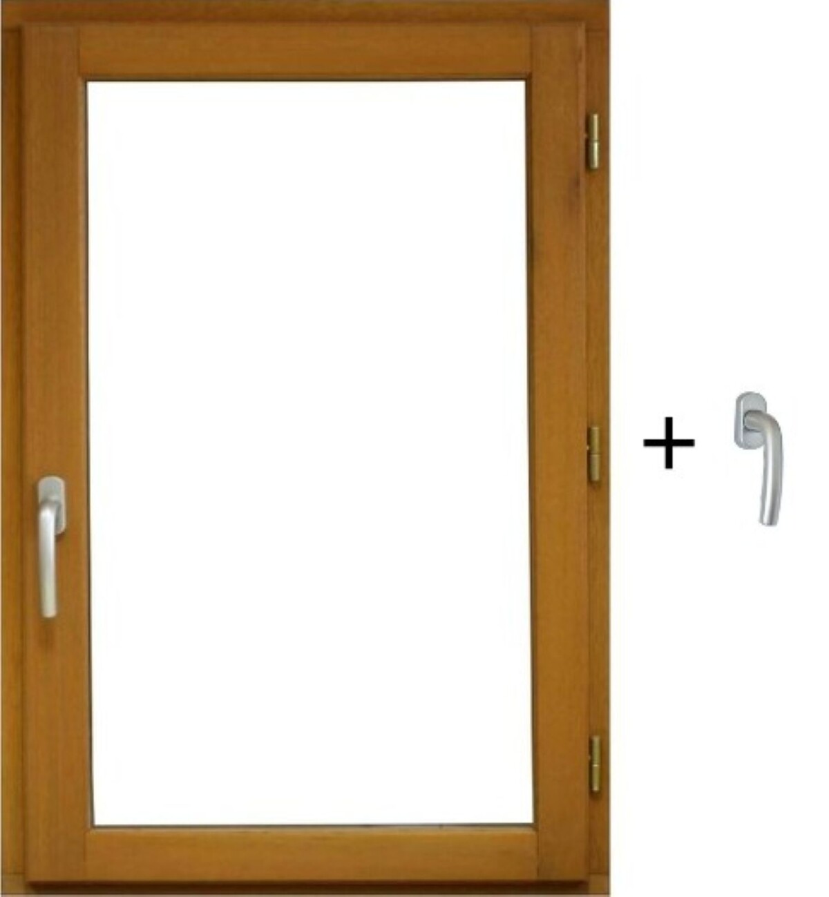 1 Finestra a battente in legno Altezza 95 X Larghezza 80 Guida a destra (dimensioni della tabella)+ manico senza maniglia