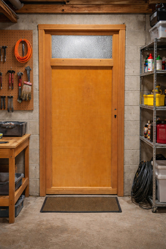 Porta di servizio in legno 'Pagos' modello 200X80 a sinistra a spinta (dimensioni della tavola) senza maniglia