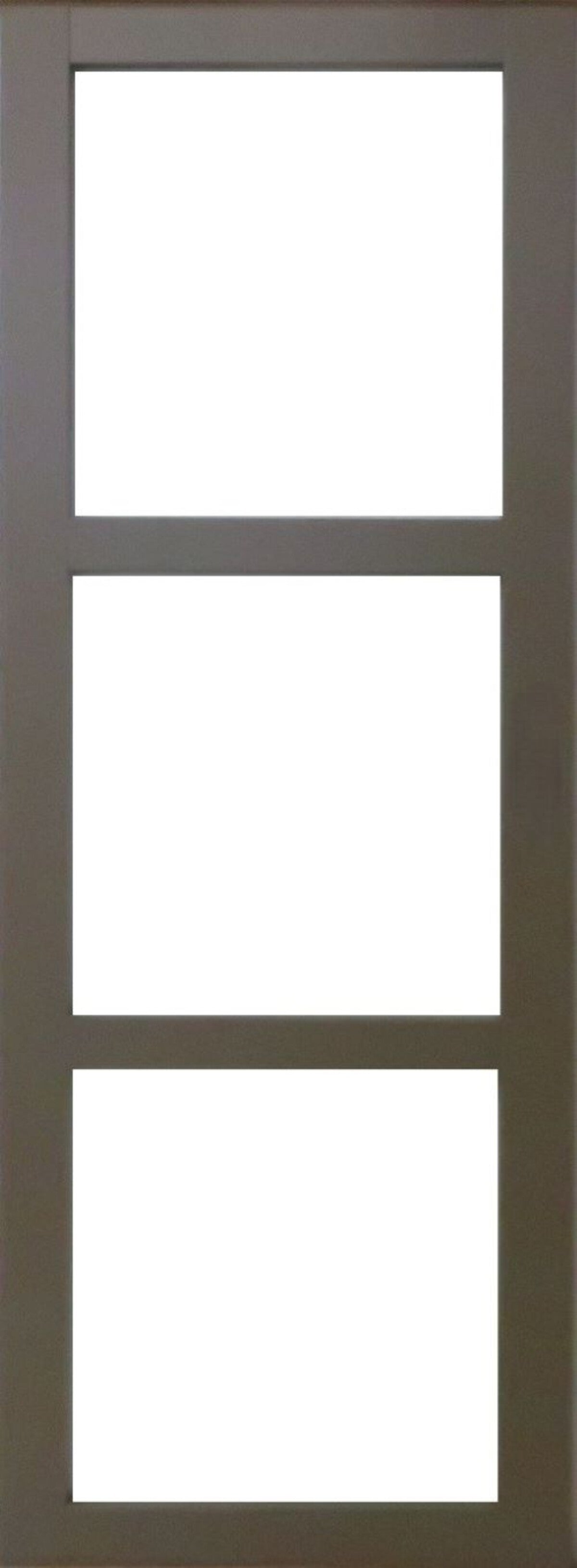 Porta Scorrevole Marrone Ral7006 Vetro Trasparente H204 x L83 + Binario in Alluminio e 2 Gusci