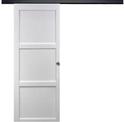 Korya' Bianco Porta scorrevole a 3 ante 204X83 con binario in alluminio nero + scocche