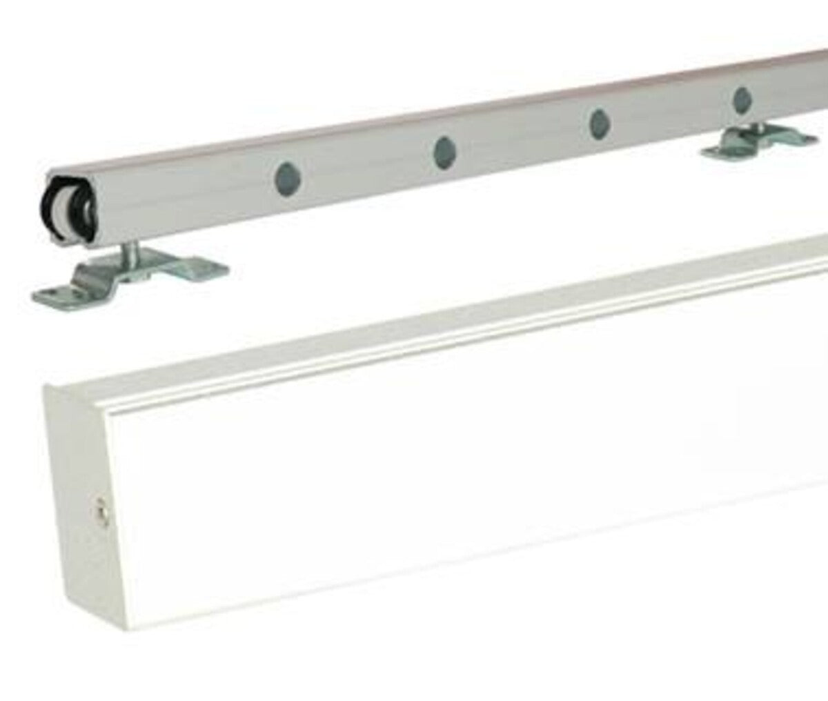 Porta scorrevole a 3 pannelli impiallacciata Ayous H204 x L83 + con guida bianca + conchiglie