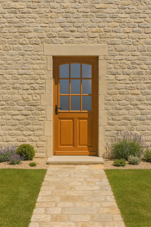 Porta d'ingresso in legno 'Alena' 215X80 a battente diritto venduta con maniglia e serratura senza maniglia