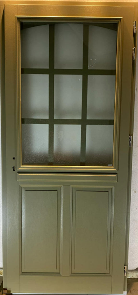 Porta d'ingresso in legno vitreo, Andore RAL 7002, H,215xl,80 p,sinistra Dimensioni Tabella senza maniglia