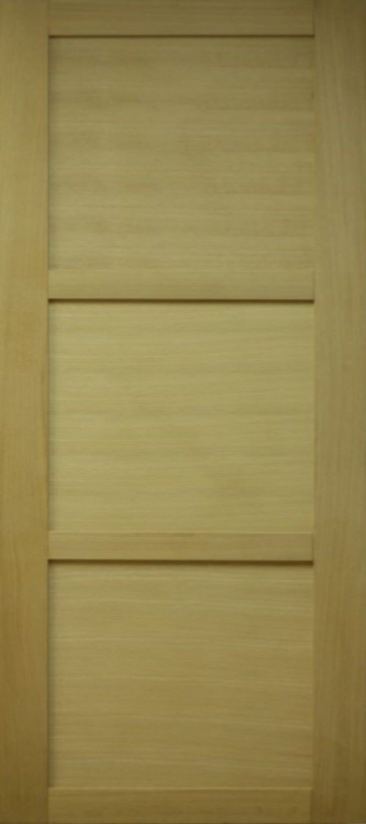 Porta scorrevole a 3 pannelli impiallacciata Ayous H204 x L83 + con guida bianca + conchiglie
