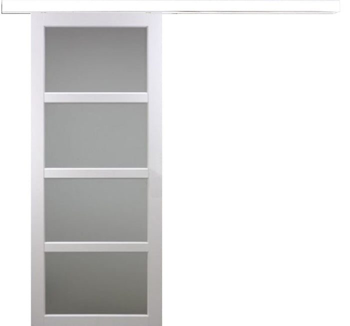 Porta scorrevole Tana bianca larghezza 93 con binario in alluminio bianca