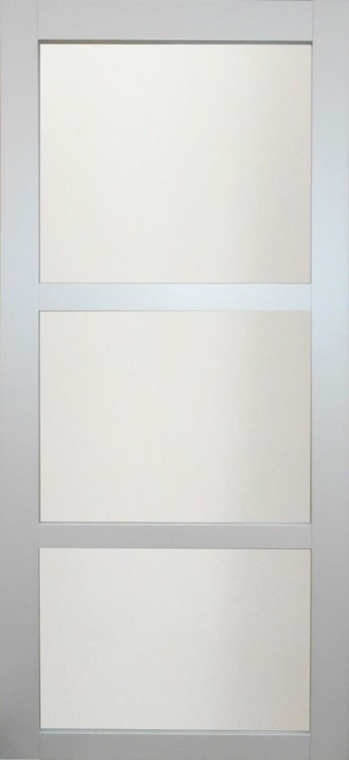 Anta scorrevole grigio chiaro Greyria' Larghezza 93 + binario bianco + 2 conchiglie