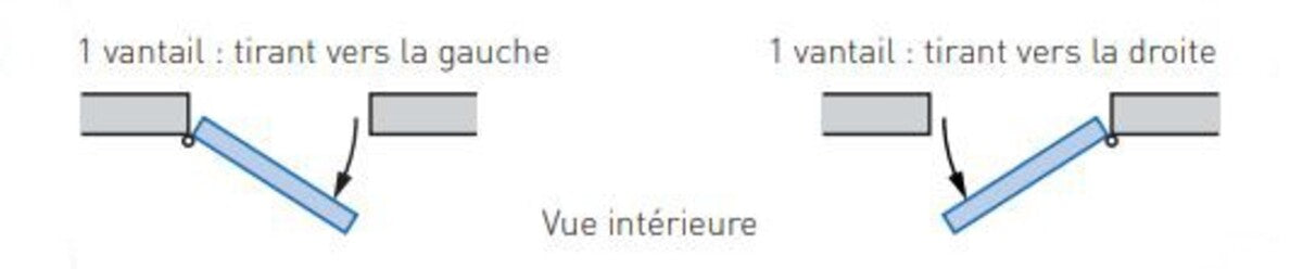Finestra in legno a 1 anta Altezza 215 X Larghezza 80 Estrazione a sinistra (dimensioni della tabella)+ maniglia e barilotto senza maniglia