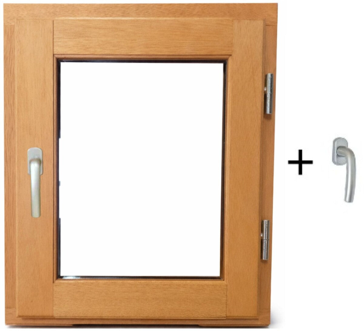 1 Finestra a battente in legno Altezza 45 X Larghezza 40 Guida a destra (dimensioni della tabella)+ manico senza maniglia