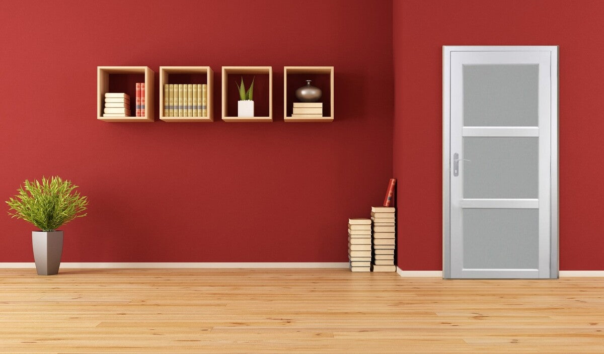 Porta vetrata Block Kenya Panno bianco Larghezza 73 Mano destra