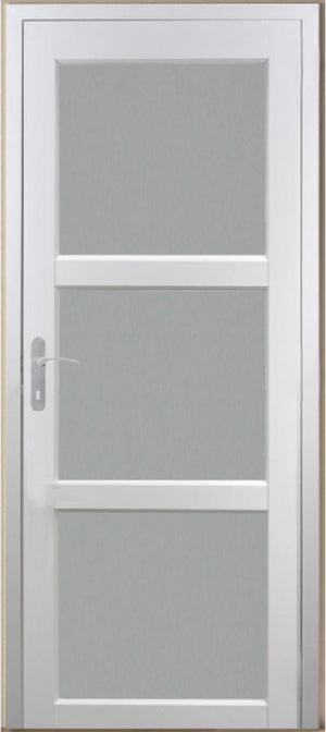 Porta vetrata Block Kenya Bianco Panno 83 Larghezza Mano Destra