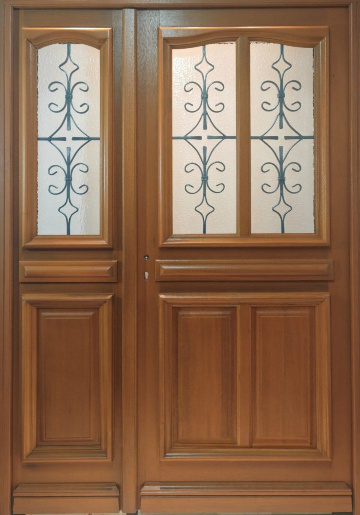 Porta d'ingresso a gradini in legno 'Vauban' Dimensioni 215 X 140 Spinta a destra (Dimensioni tabella) senza maniglia