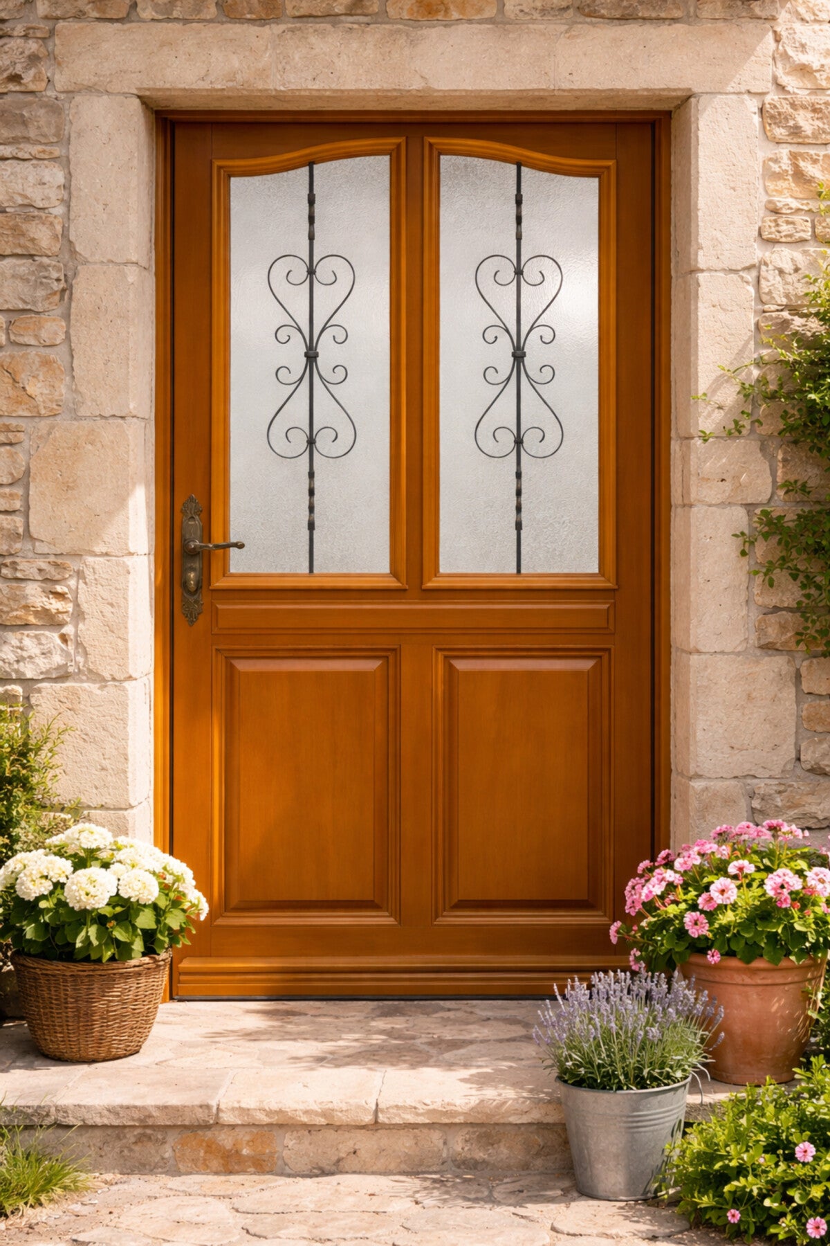 Exo Porta d'ingresso in legno 'Sandy' 215X90 Tavolo laterale destro senza maniglia