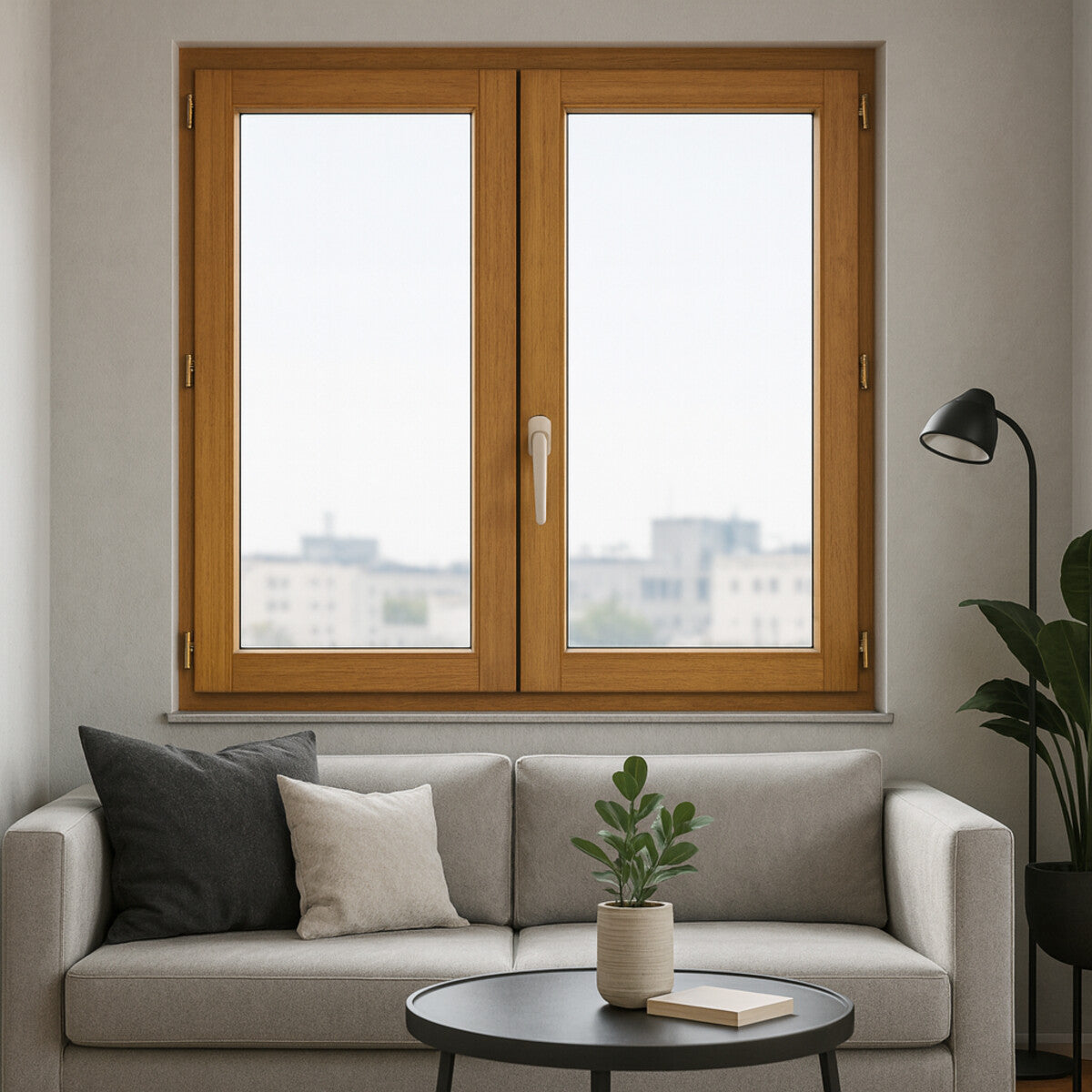 Finestra in legno a 2 vetri Altezza 155 X Larghezza 80 (dimensioni del tavolo)+ manico senza maniglia