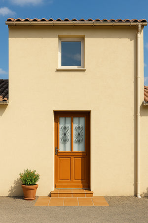 Porta d'ingresso in legno Exo modello 'Syrah' 215X90 Tavola laterale destra senza maniglia