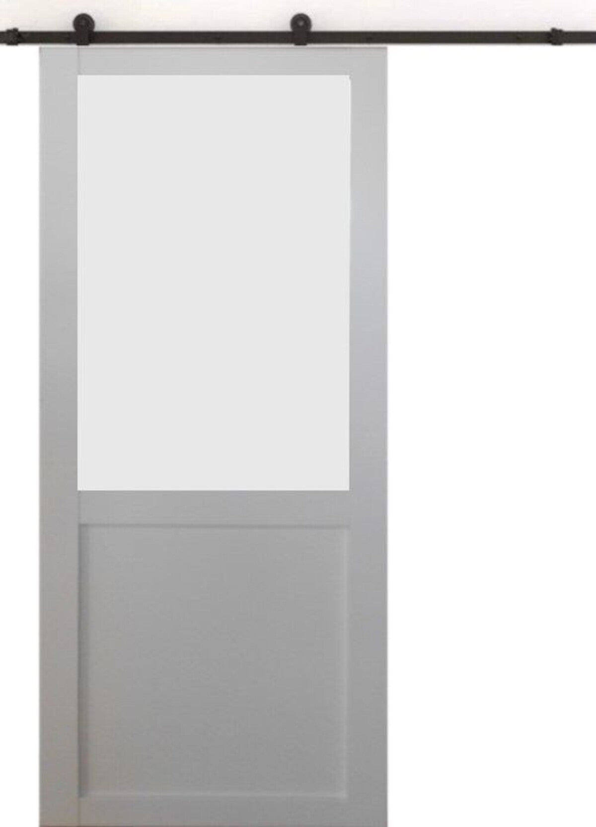 Porta scorrevole Athena bianca H204 x L83 + Binario nero