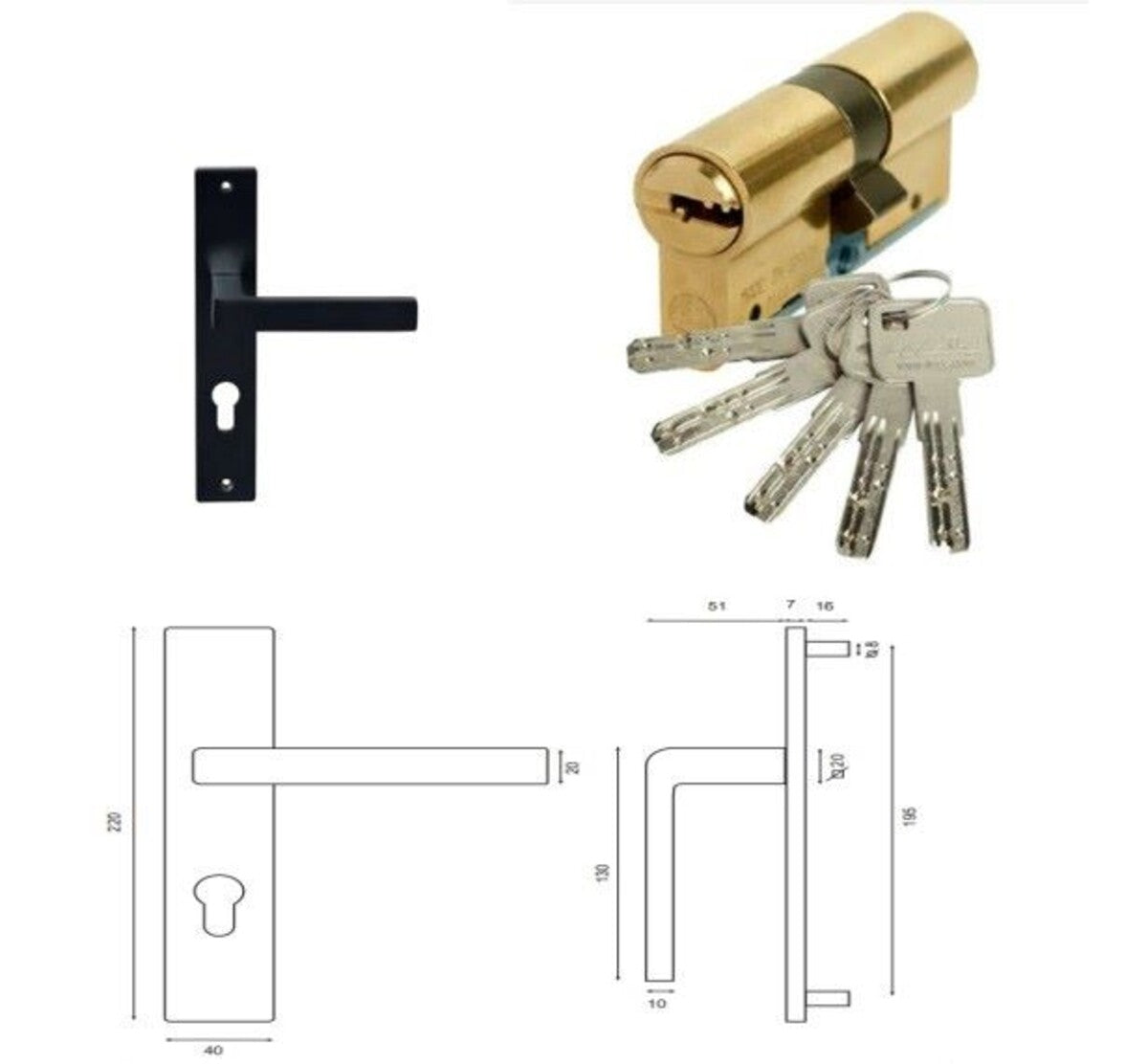 Porta d'ingresso in legno Exo modello 'Alicia' 215X90 a sinistra con maniglia e barra senza maniglia