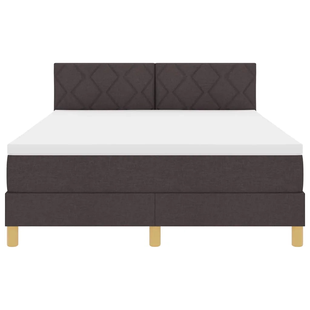 Letto a molle con cuscino Marrone Scuro 160 x 200 cm Tessuto 3339010
