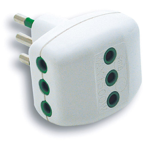 adattatore triplo in blister 2p+t spina 10a/3 prese 10a cod:ferx.vit23207