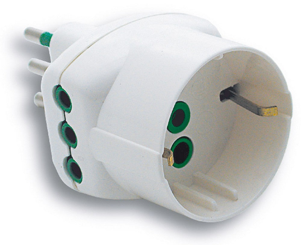 adattatore triplo 2p+t spina 10a/2 prese 10a+schuko cod:ferx.vit22731