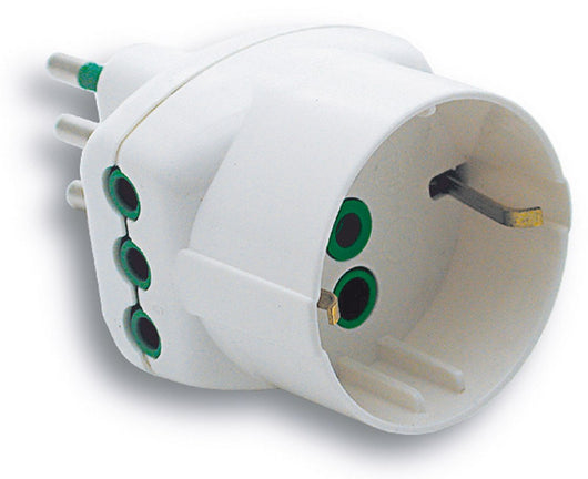 adattatore triplo 2p+t spina 10a/2 prese 10a+schuko cod:ferx.vit22731