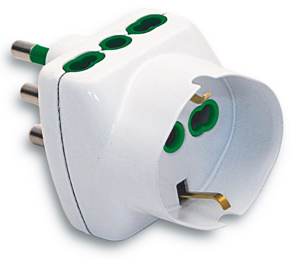 adattatore triplo 2p+t spina 16a/2 prese 10/16a+schuko cod:ferx.vit22734