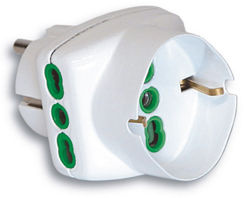 adattatore triplo in blister 2p+t spina schuko/2 prese 10/16a+schuko cod:ferx.vit22973