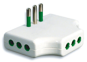 adattatore triplo piatto in blister 2p+t spina 10a/3 prese 10a cod:ferx.vit23208