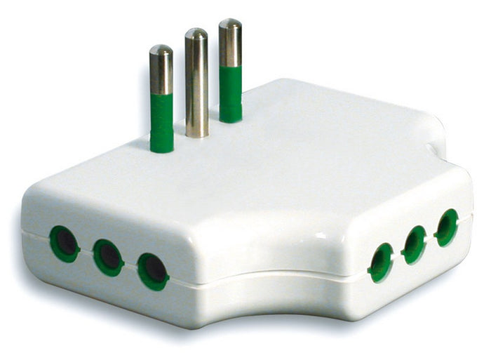 adattatore triplo piatto in blister 2p+t spina 10a/3 prese 10a cod:ferx.vit23208