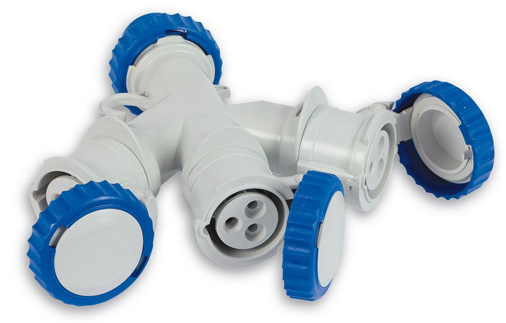 adattatore industriale cee triplo ip67 2p+t spina/3 prese cee cod:ferx.vit22750