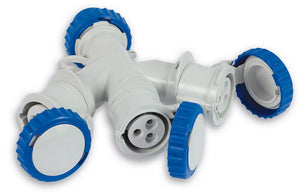 adattatore industriale cee triplo ip67 2p+t spina/3 prese cee cod:ferx.vit22750