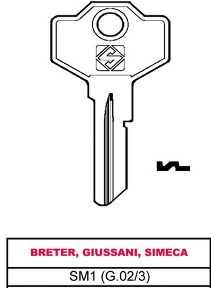 chiave asc sm1 (g.vac 3) breter, giussani, simeca cod:ferx.vit10448