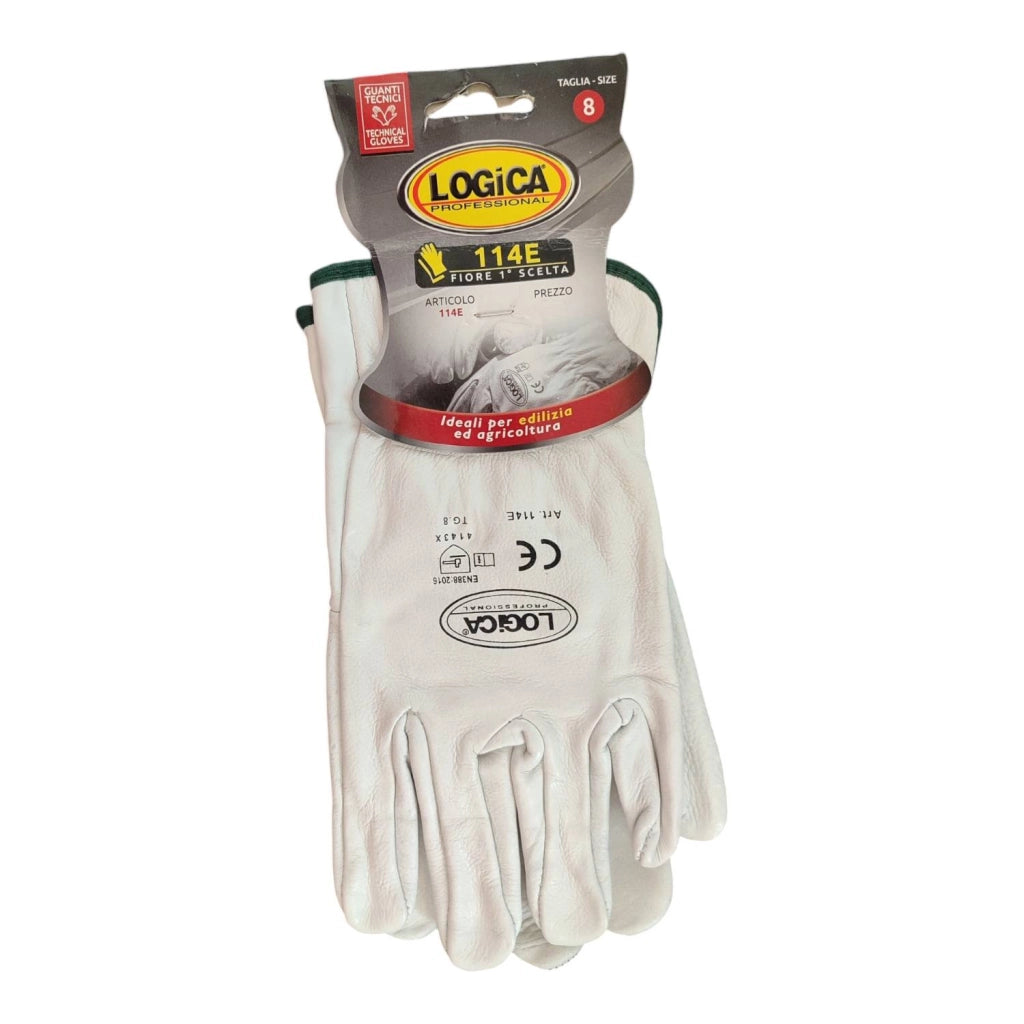GUANTO FIORE BIANCO BOVINO tg.10