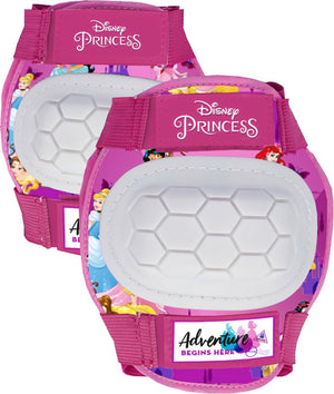 Kit con gomitiere e ginocchiere Disney Principesse da bambina. Taglia XS (3-6 anni)