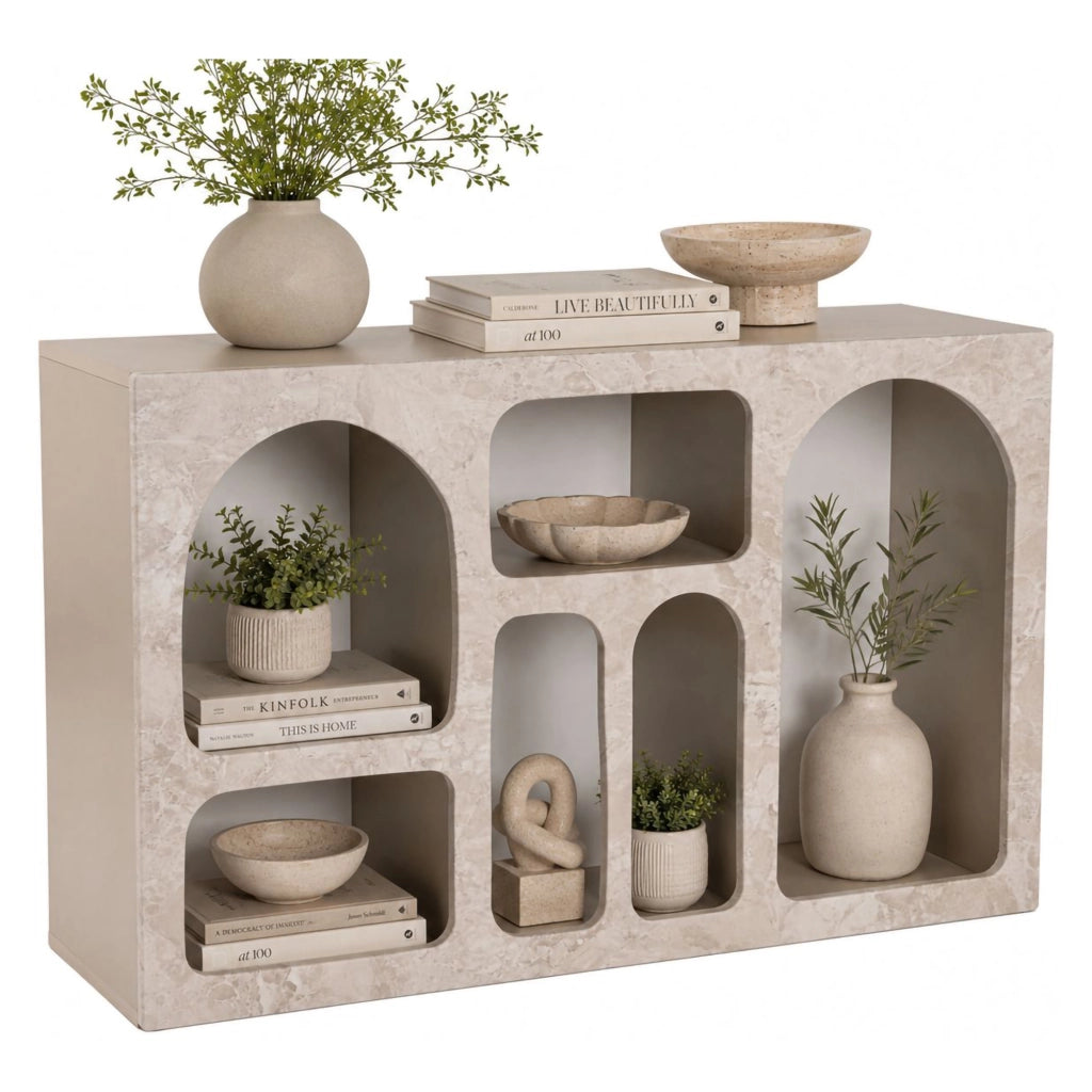Madia Arsenioiu, Credenza 6 Ripiani, 120x37x74h cm Beige Marmo