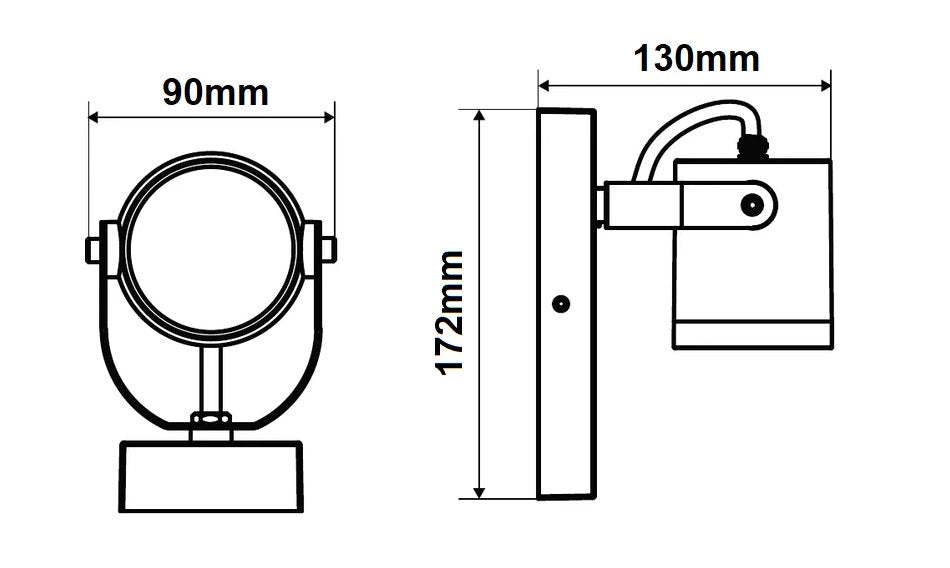 Applique da Esterno GU10 IP44, Lampada da Parete in Alluminio, Design Moderno, Orientabile, Ideale per Giardino, Terrazza e Ingressi Grigio