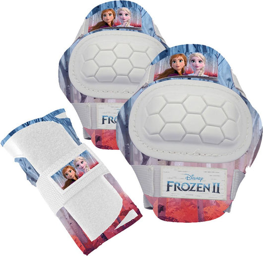 Kit con gomitiere, ginocchiere e polsiere Disney Frozen da bambina. Taglia XS (3-6 anni)