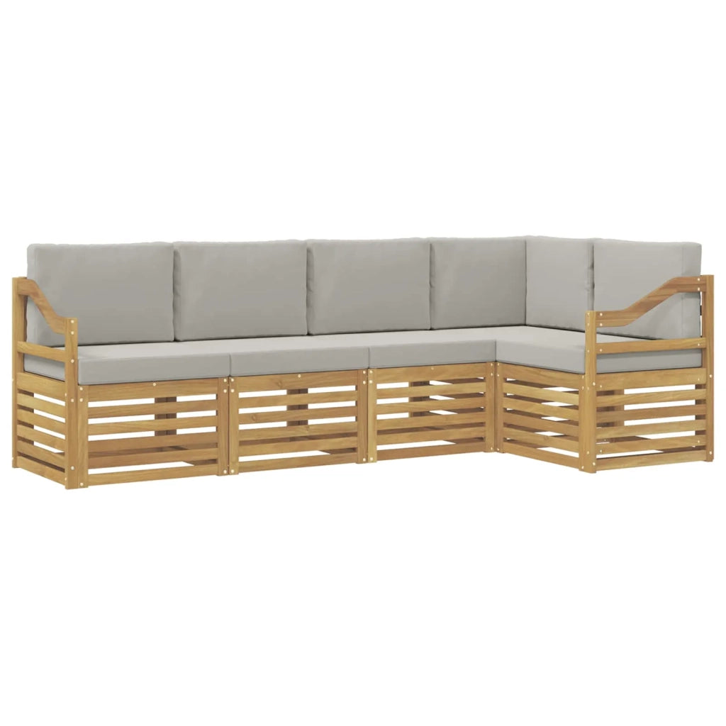 Set di divani da esterno 5 pcs Bianco e Grigio Chiaro 3391851