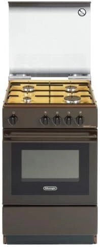 De Longhi SGK 554 GN N Linea Smart Cucina a Gas Libera Installazione Forno a Gas 4 Fuochi Classe energetica Coperchio in Cristallo 50 cm Coppertone