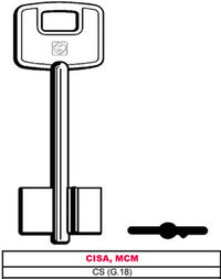 chiave a doppia mappa cs (g.vas 5) cisa, mcm cod:ferx.vit6067