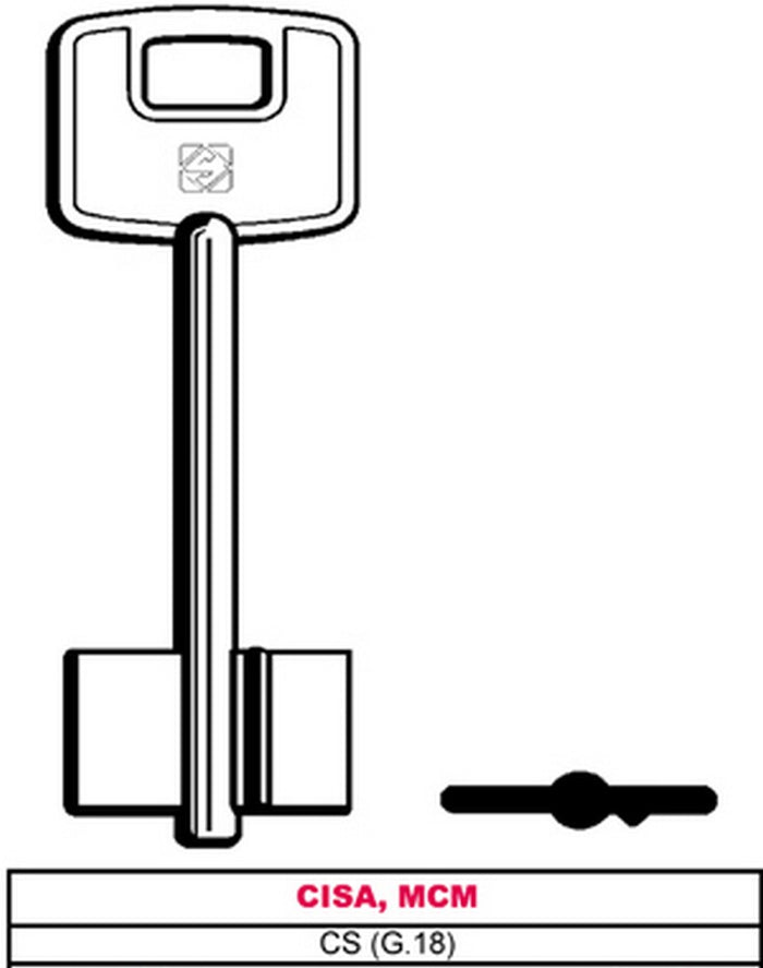 chiave a doppia mappa cs (g.vas 5) cisa, mcm cod:ferx.vit6067
