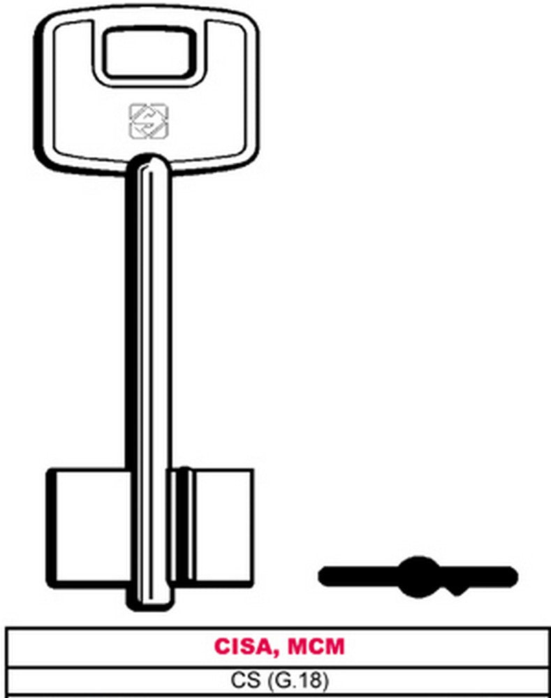 chiave a doppia mappa cs (g.vas 5) cisa, mcm cod:ferx.vit6067