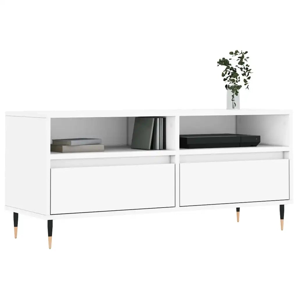 Mobile Porta TV-Mobile per TV-Credenza TV Bianco 100x34,5x44,5 cm in Legno Multistrato 724163