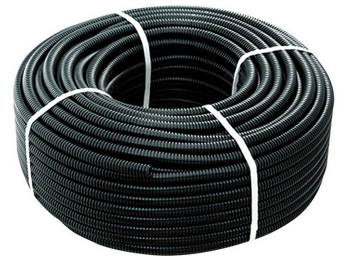 tubo corrugato nero con tirafilo ï mm. 16  mt.100 cod:ferx.vit47248