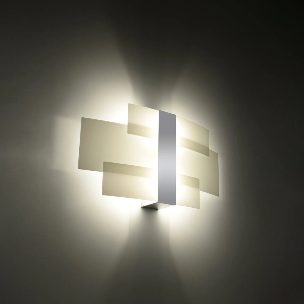 Lampada da soffitto e parete Celia Tangerine Cromo Acciaio Bianco Vetro 2x8W LED