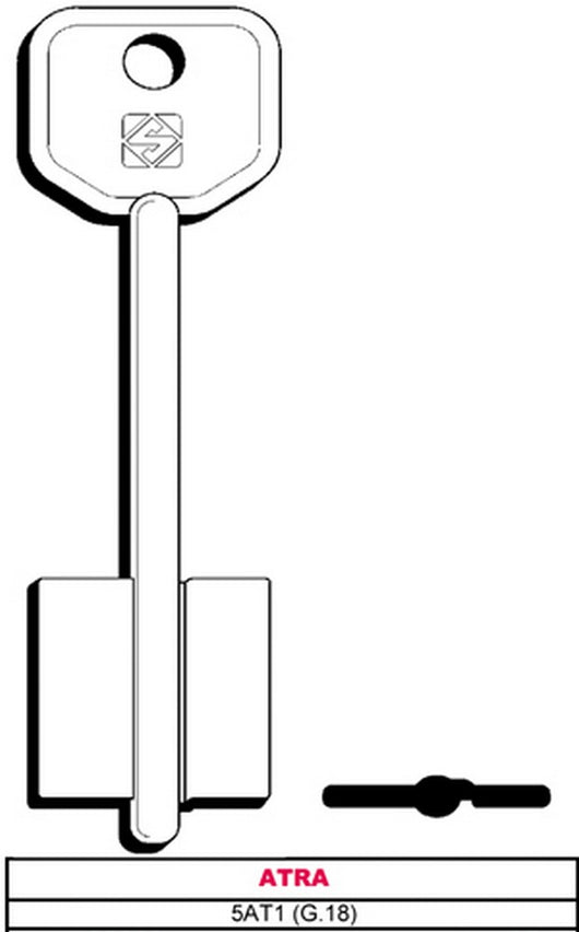 chiave a doppia mappa 5at1 (g.vas 5) atra cod:ferx.vit23339