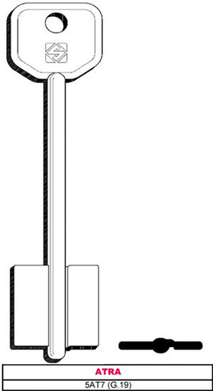 chiave a doppia mappa 5at7 (g.vat 0) atra cod:ferx.vit28368