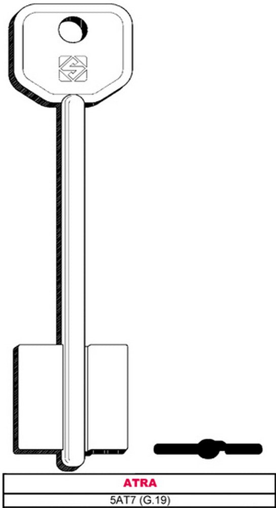 chiave a doppia mappa 5at7 (g.vat 0) atra cod:ferx.vit28368